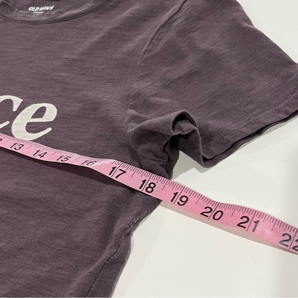 Old Navy Women’s EveryWear Slub-Knit Peace T-Shirt Purple Medium - Picture 5 of 7